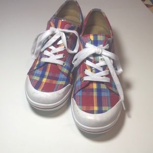 DANSKO  Fun Plaid lace up clog size 40